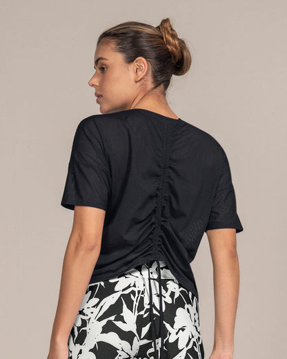  Active Mesh Shirt With Adjustable Ruching