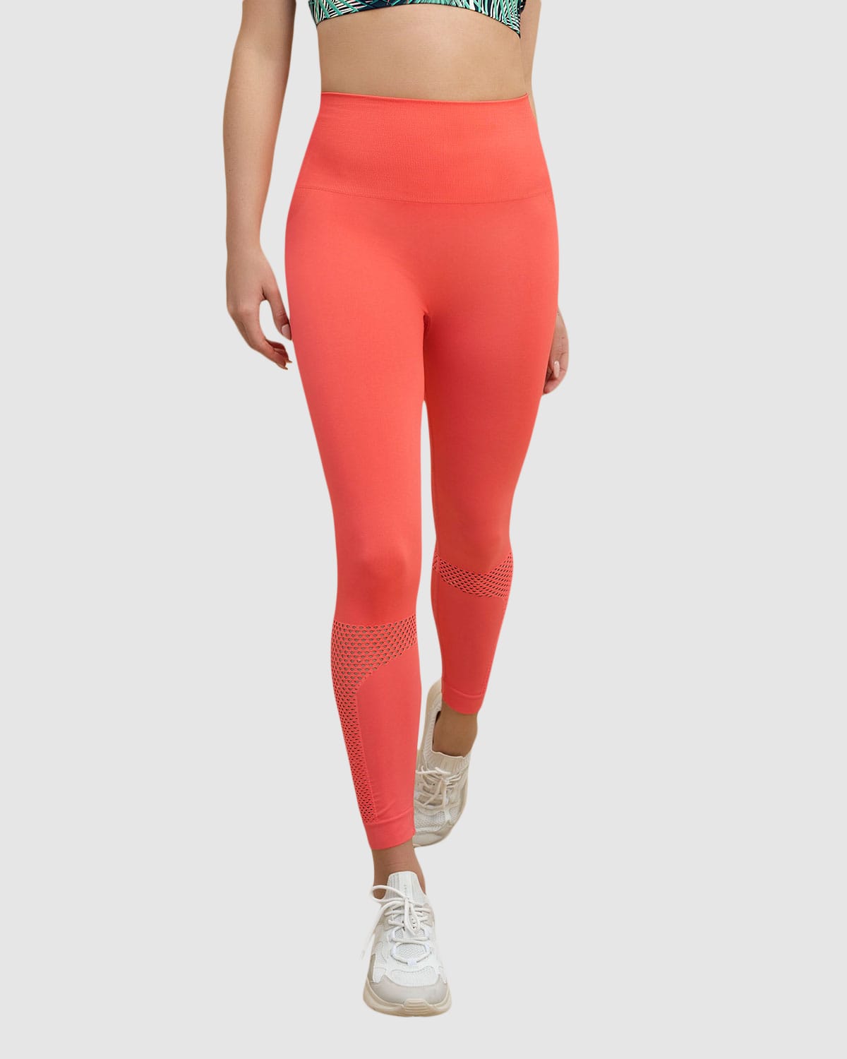  High Waist Sports Leggings Double-Layered Waistband & Breathable Legs