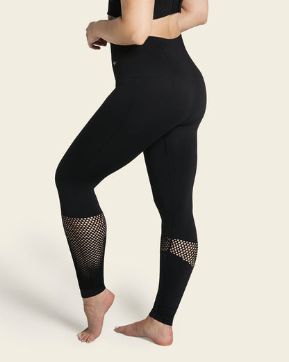  High Waist Sports Leggings Double-Layered Waistband & Breathable Legs