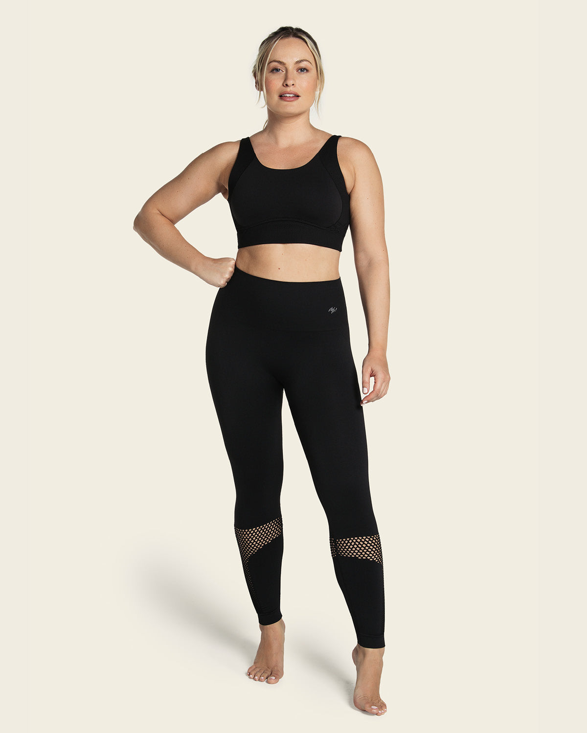 High Waist Sports Leggings Double-Layered Waistband & Breathable Legs