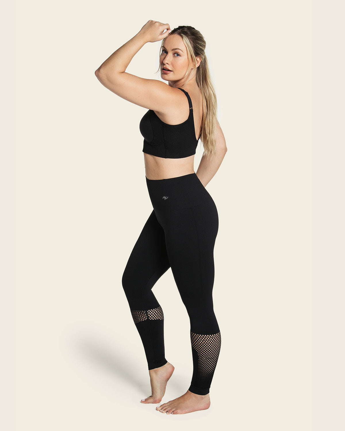  High Waist Sports Leggings Double-Layered Waistband & Breathable Legs