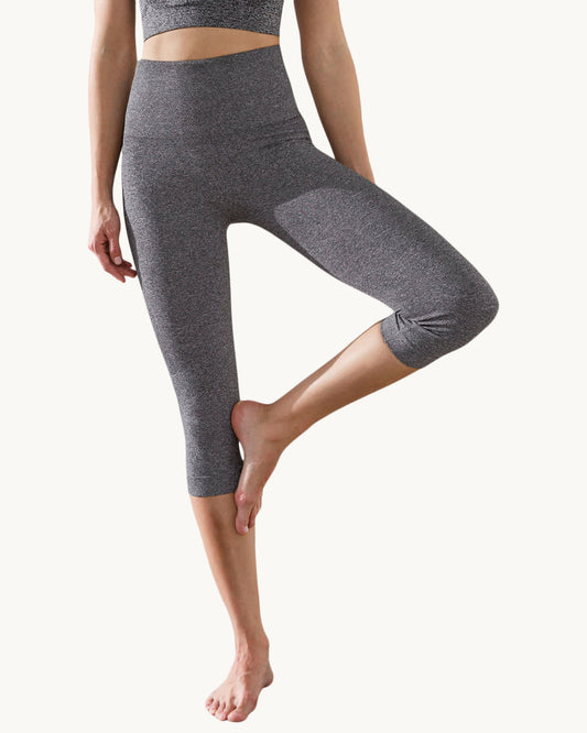  High Waist Seamless Capri With Moisture-Wicking Technology
