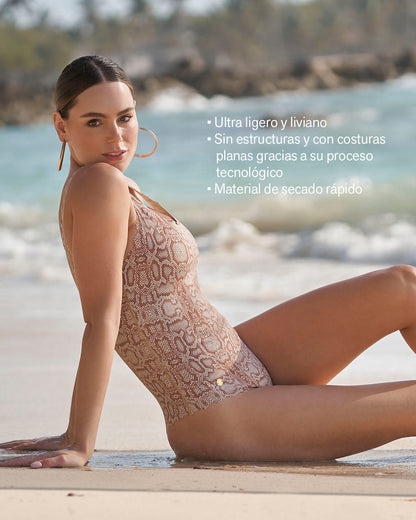  Scoop Back Cheeky Scalloped One-Piece Shaper Swimsuit