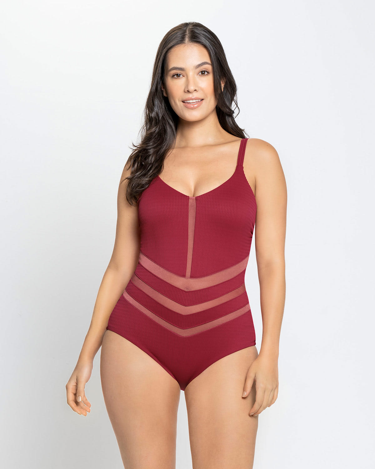  Ribbed One-Piece Slimming Swimsuit