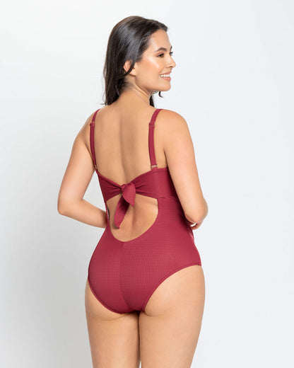  Ribbed One-Piece Slimming Swimsuit
