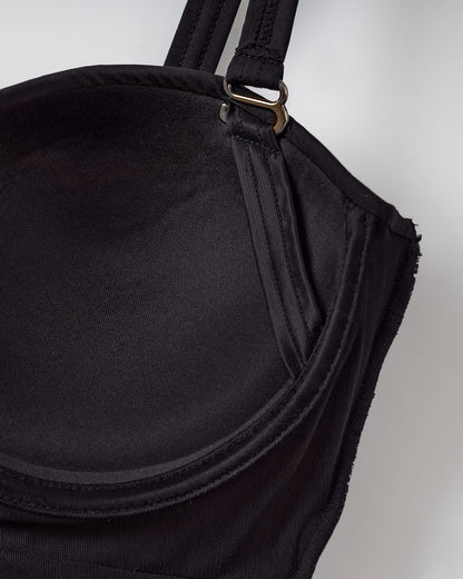  Convertible Zip Top One-Piece Slimming Swimsuit