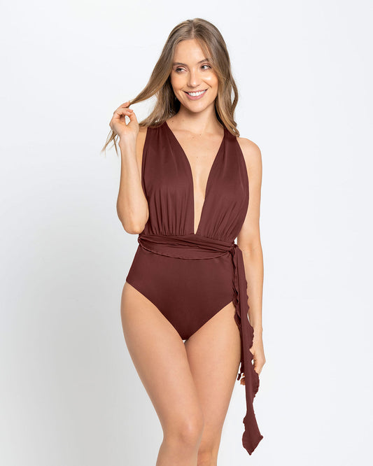  Eco-Friendly Tie Strap One-Piece Swimsuit Made Of Recycled Plastic