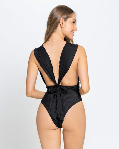 Eco-Friendly Sophisticated Tie Strap Swimsuit Made Of Recycled Plastic