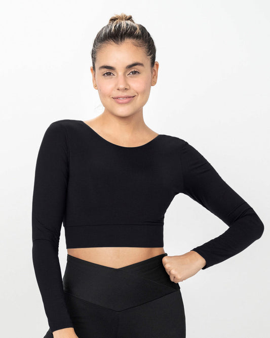  Long Sleeve Sports Crop Top