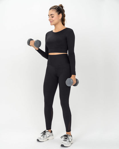  Long Sleeve Sports Crop Top