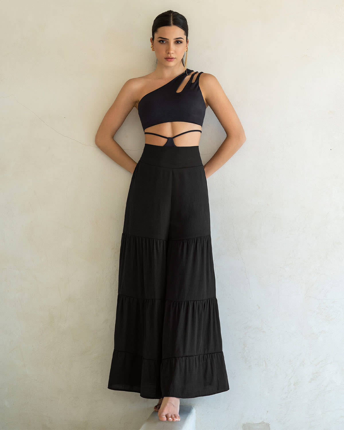  Asymmetrical Bikini Set With High Waisted Bottom