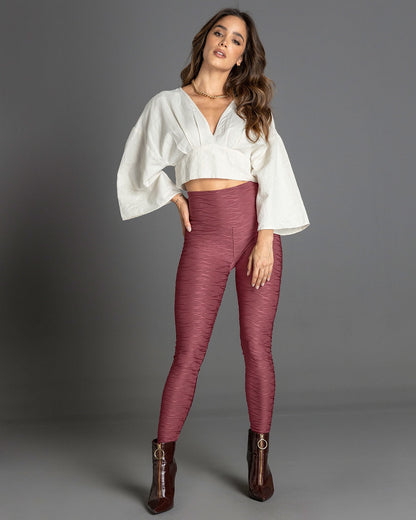  Ribbed Firm Tummy Compression Legging