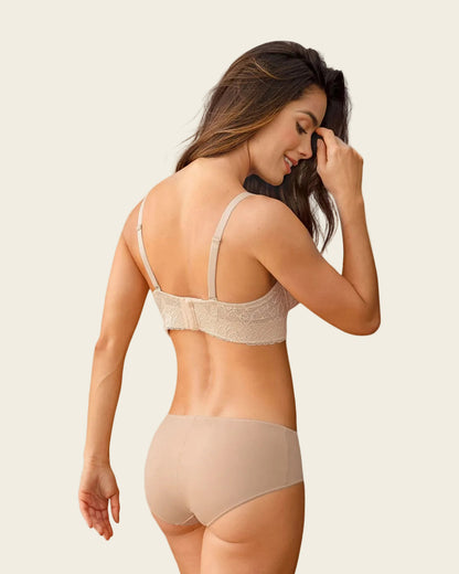  Lace Balconet-Style Push Up Bra With Wide Underbust Band